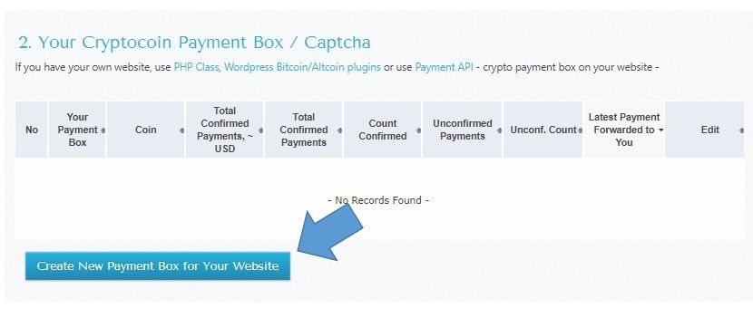 Create New Payment box for your website