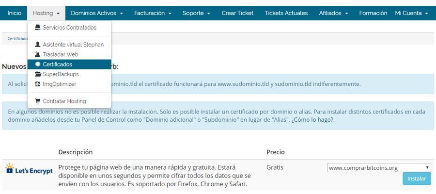 instalar certificado ssl