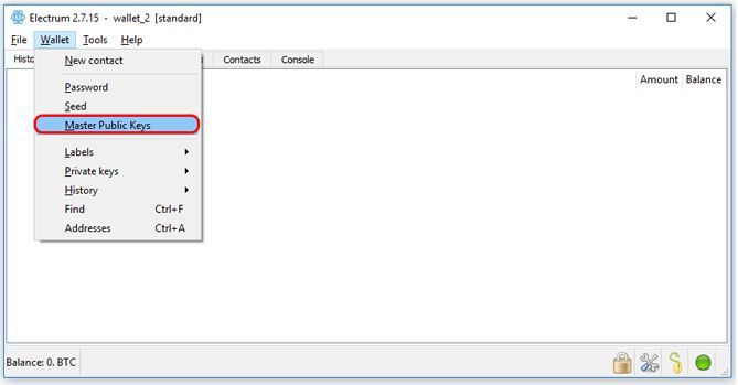 Copiar Master public key