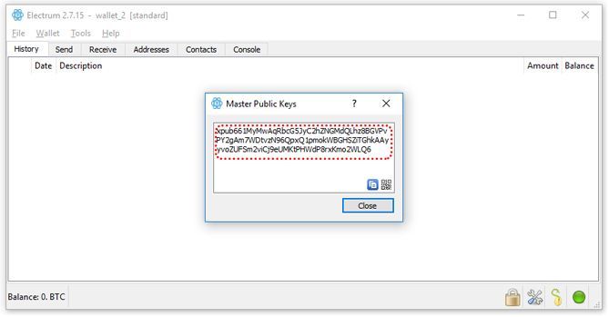 Copiar Master public key