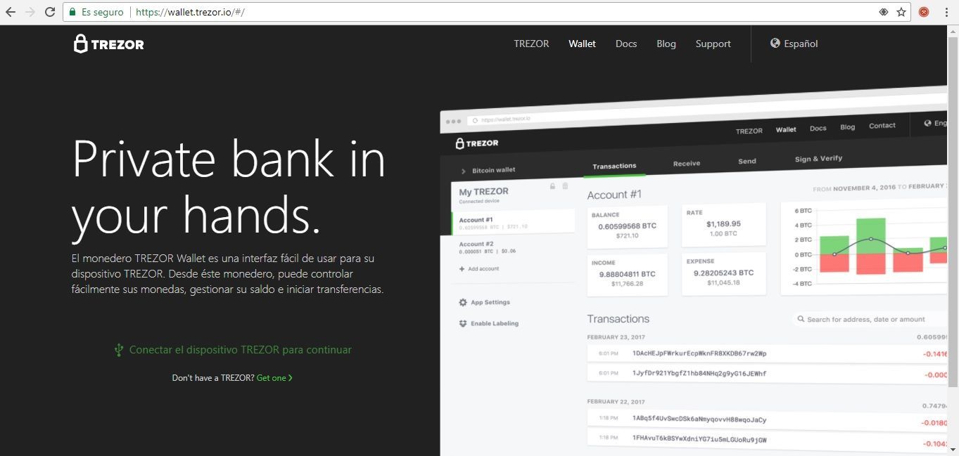 Pagina wallet trezor