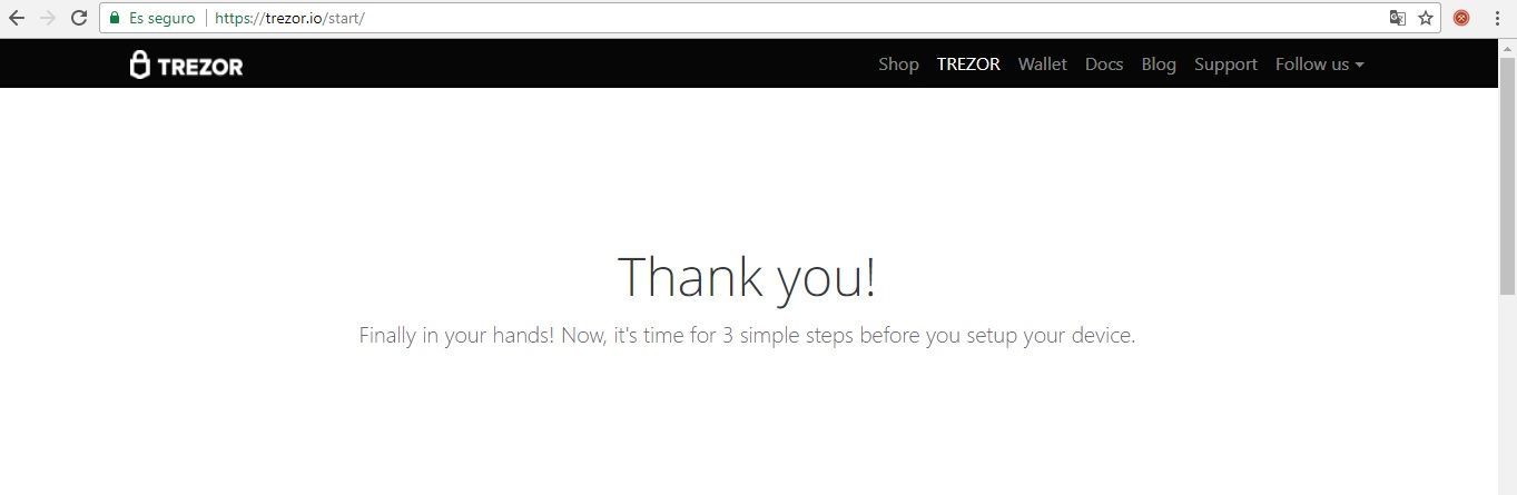 Acceder a la web de trezor