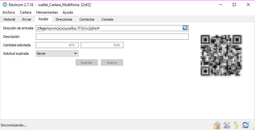 11 Recibir bitcoins en monedero multifirma