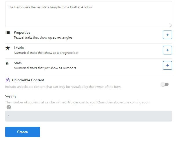 6 Añadir item información del token no fungible
