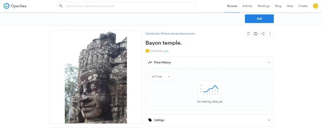 7 Cuenta colección para vender y comprar non fungible token